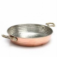 Bakır Dövme Omlet Tavası Büyük Boy 4-5 kişilik